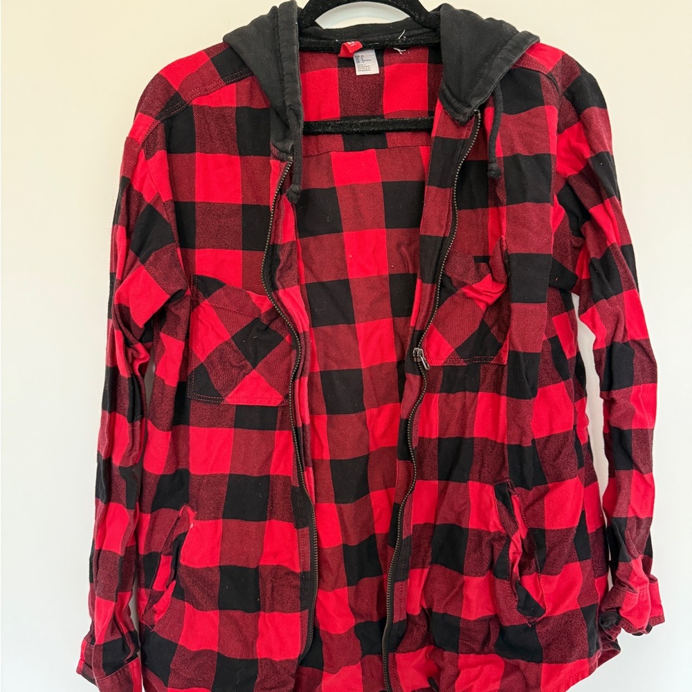 H&M Red and Black Plaid Jacket